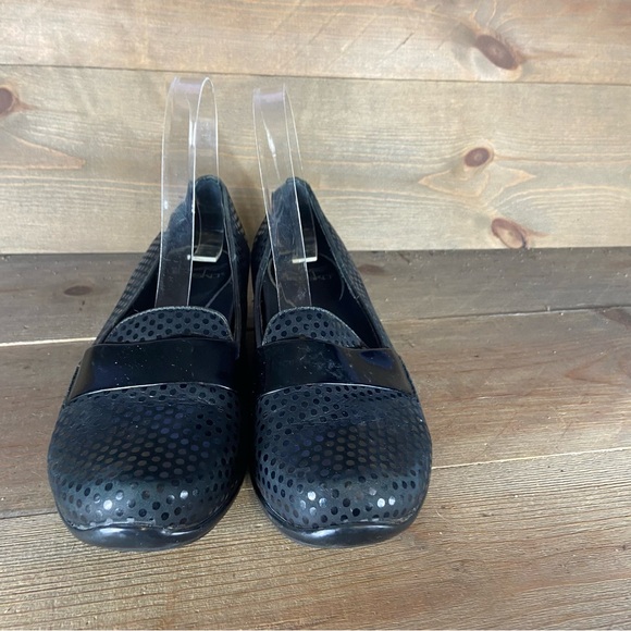 Dansko Womens size 37 shoes black leather poka dot slip on comfort loafers - Picture 4 of 8